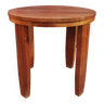 Art Deco side table pedestal table in solid walnut