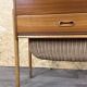 1960s 1970s Teak Sewing Box Sewing Table Utensil Holder with Basket