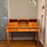Wooden desk with drawers and storage