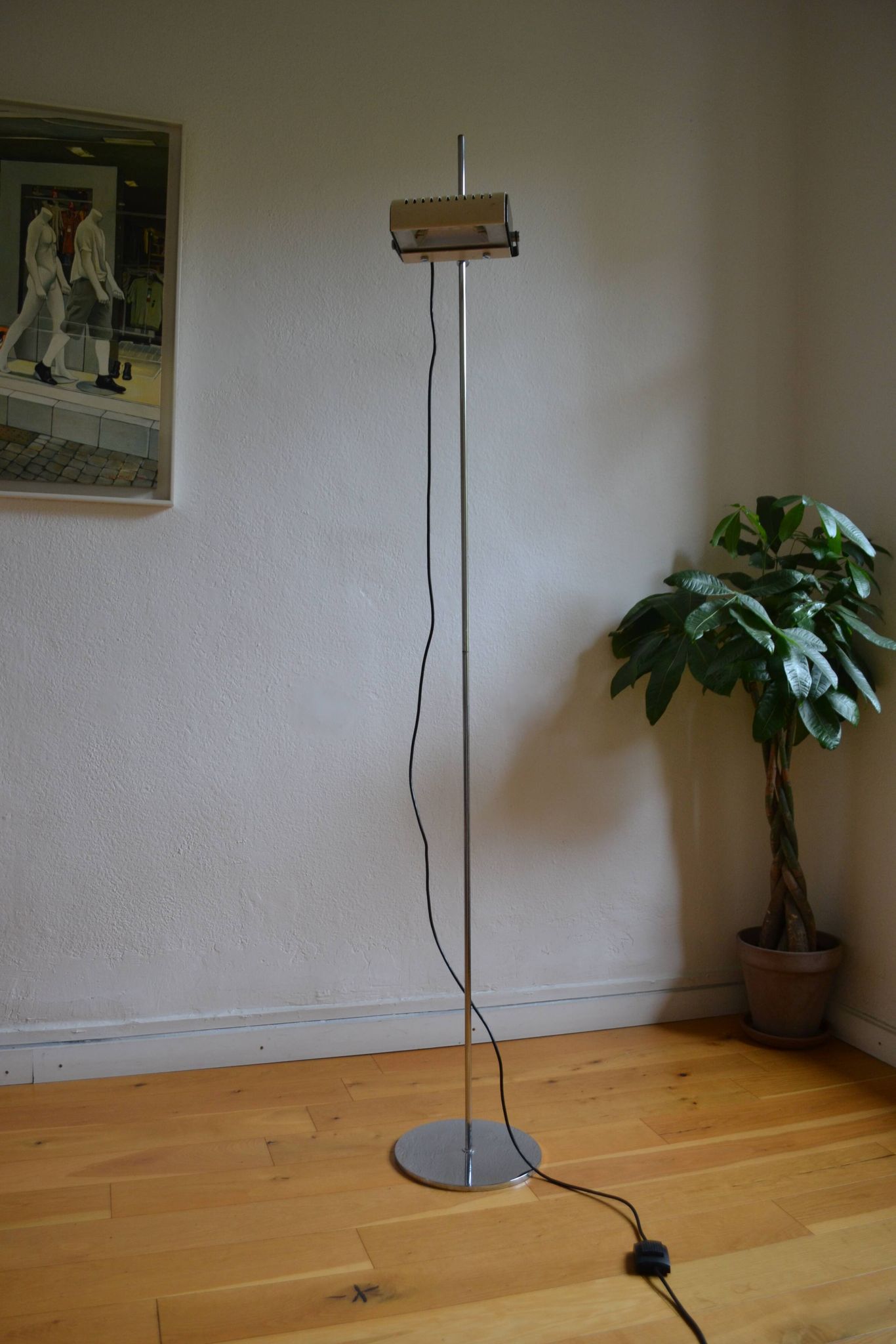 White halogen floor lamp, DLG 626 design, Joe Colombo, circa 1970