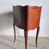 Three-drawer cherry bedside table