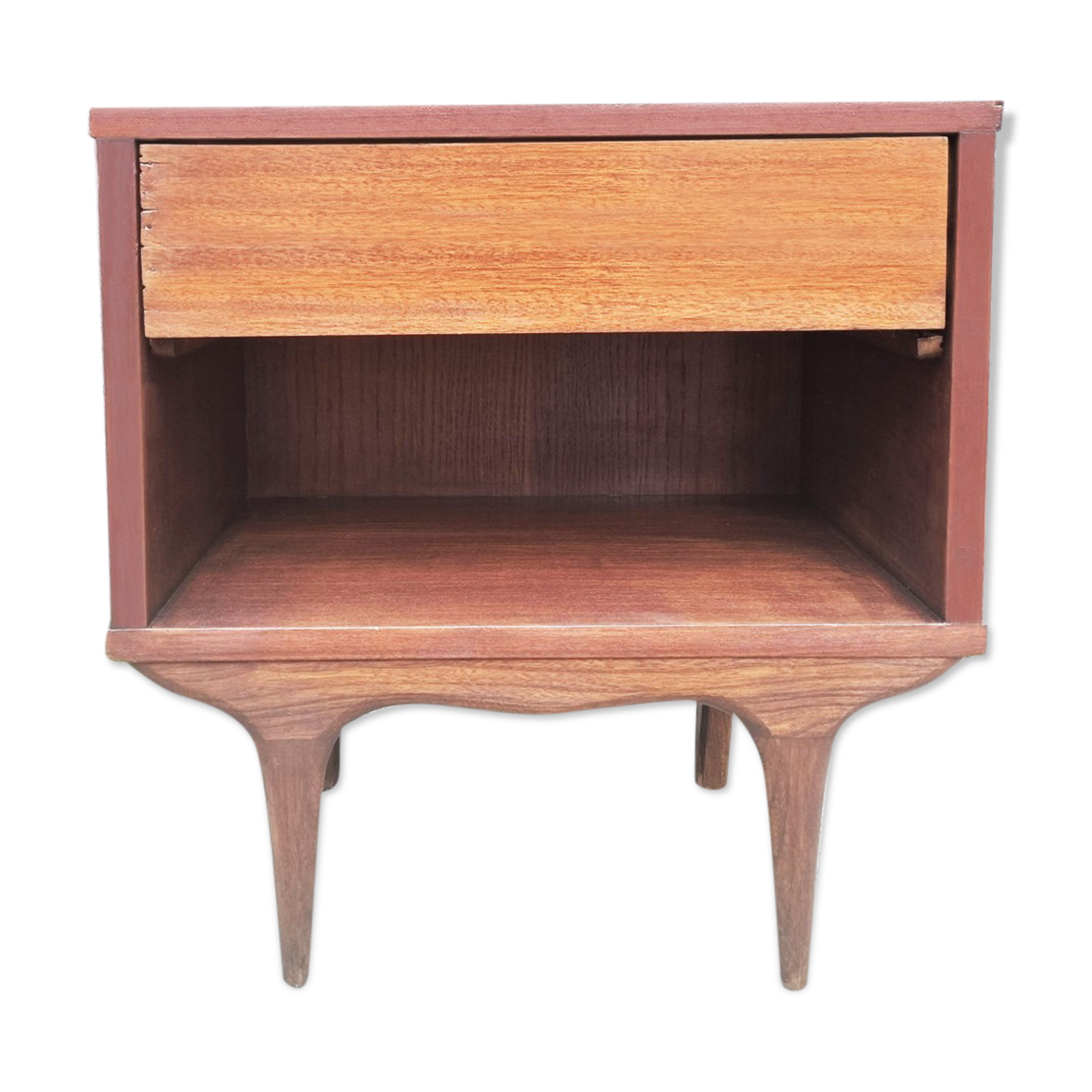 Scandinavian teak bedside table, 60s