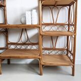 Etagère en rotin Côte d'Azur années 1960