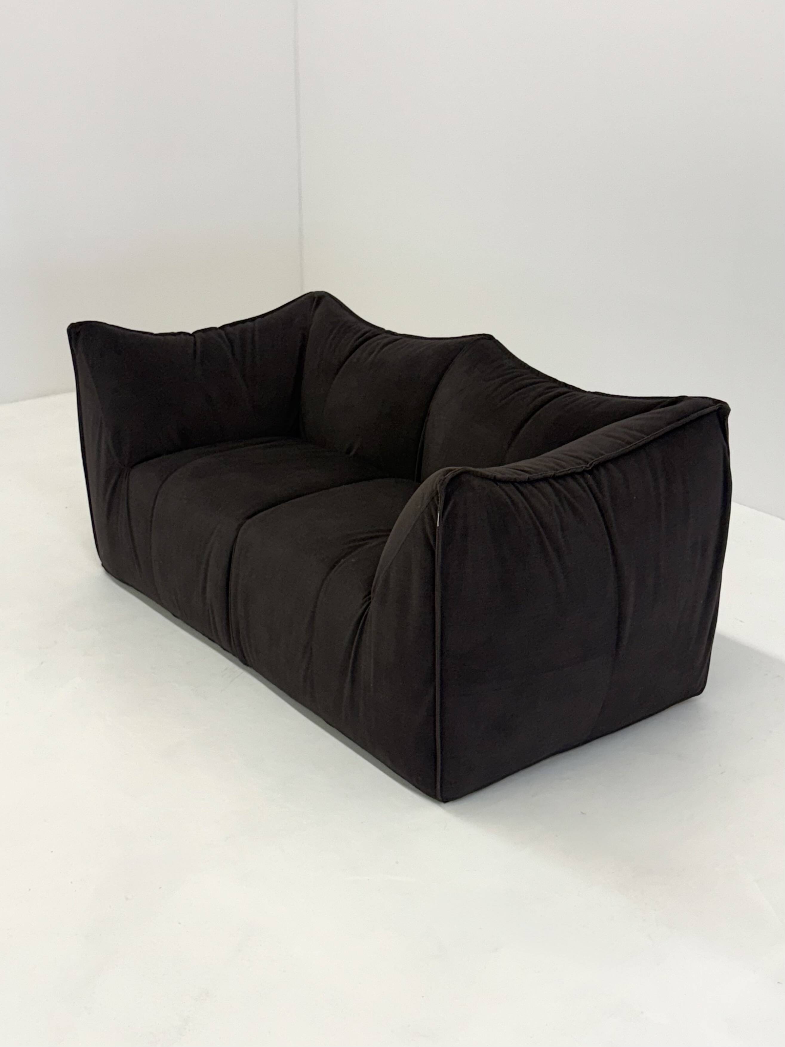 Vintage Bambole sofa in dark brown by Mario Bellini for B&B Italia