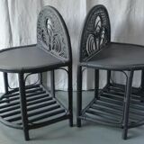 Pair of bedside tables Peacock rattan
