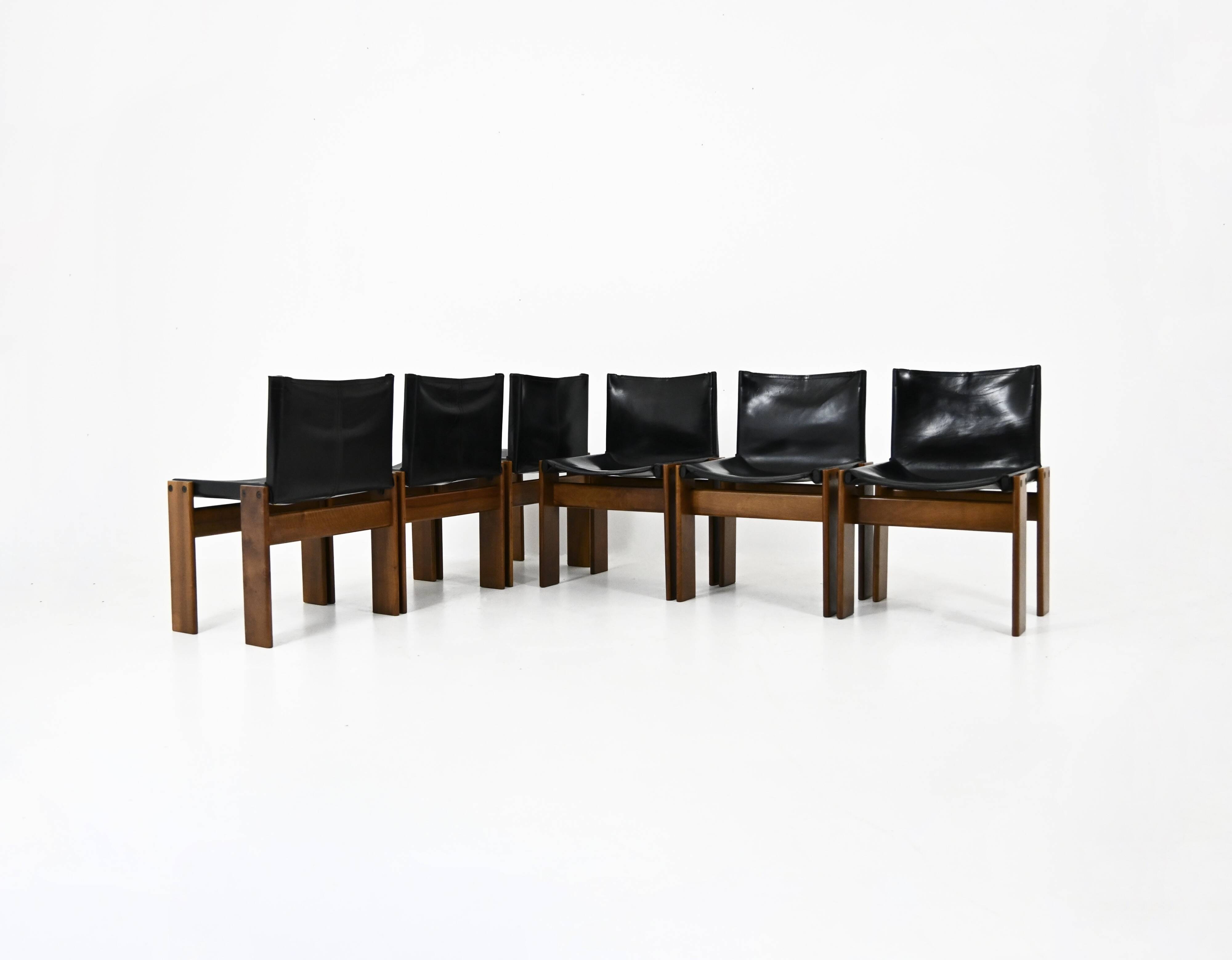 Set of 6 Monk Dining Chairs by Afra & Tobia Scarpa for Molten