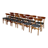 Series of 12 Scandinavian design chairs 1960s"