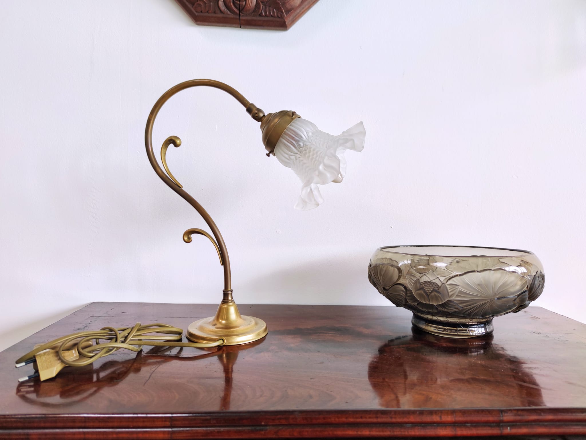 Table lamp in brass art deco tulip 1930