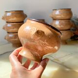 9 Vintage Emile Henry Speckled Beige Ceramic Lion Head Bowls Made in France