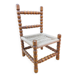 Rope and turned wood children's chair