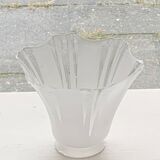 Globe tulipe en verre transparent et blanc, en forme de corolle de fleurs, vintage 1950