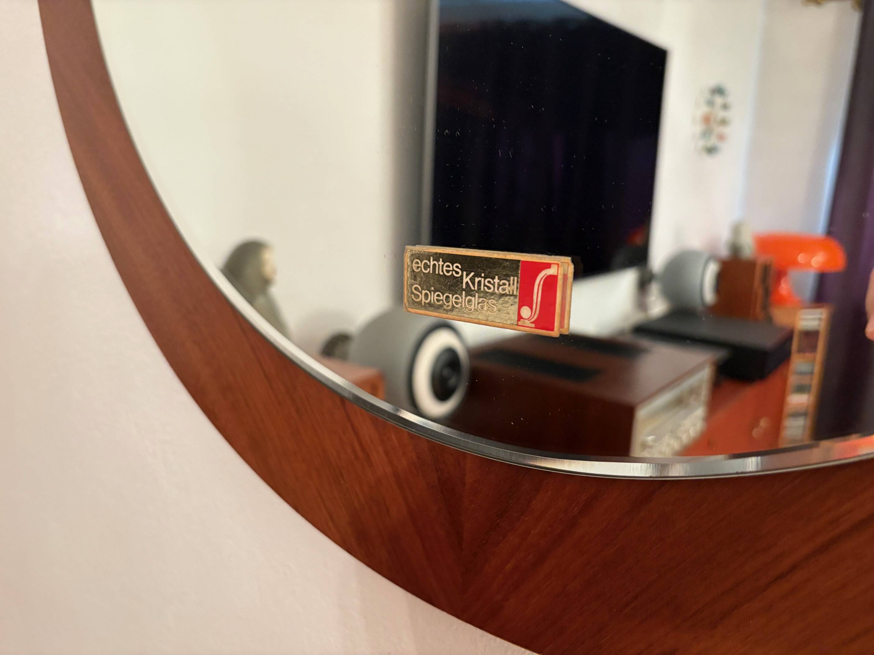 Scandinavian-style crystal mirror, Germany, 1970s