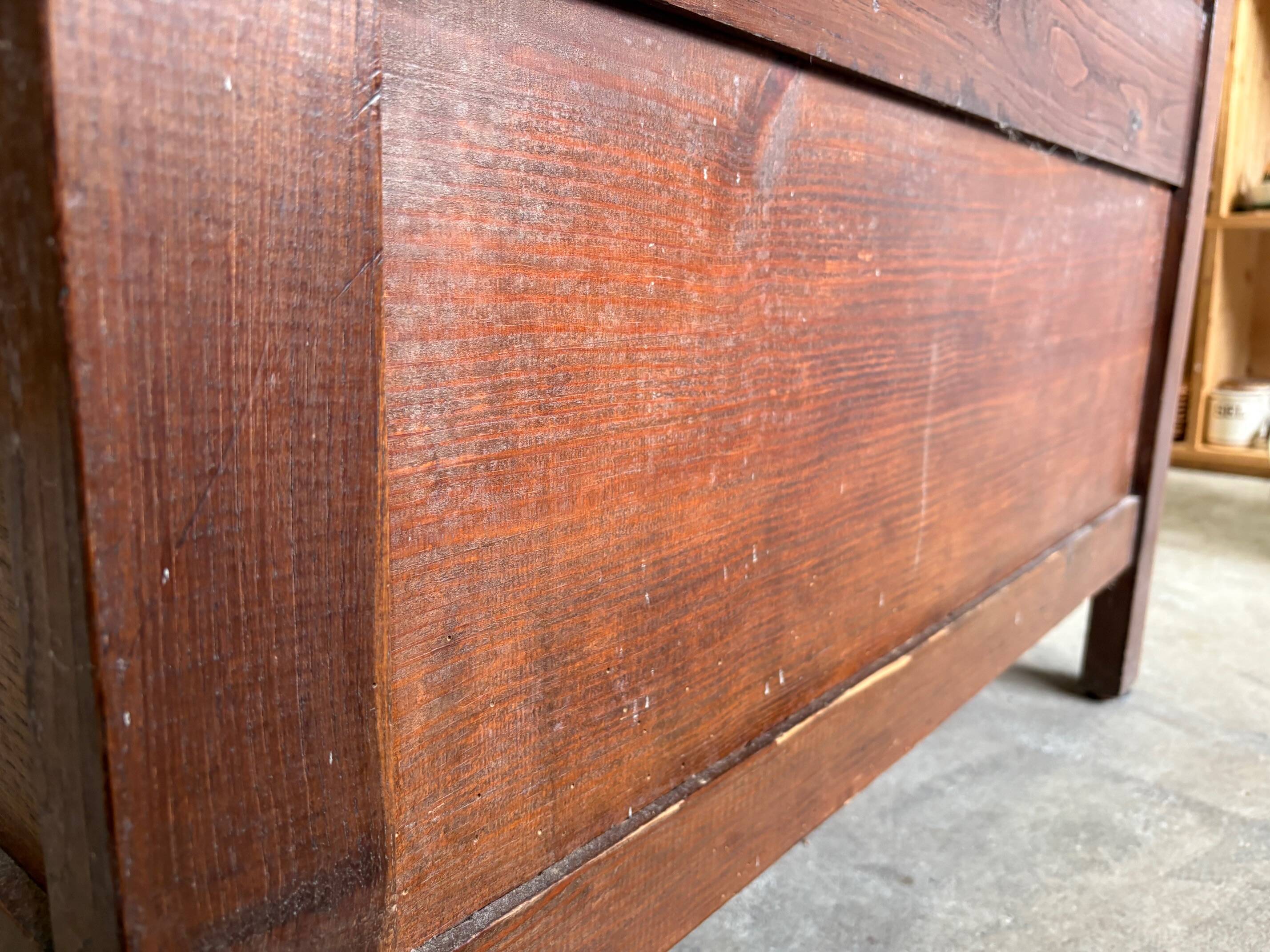 Antique carved wooden storage bench
