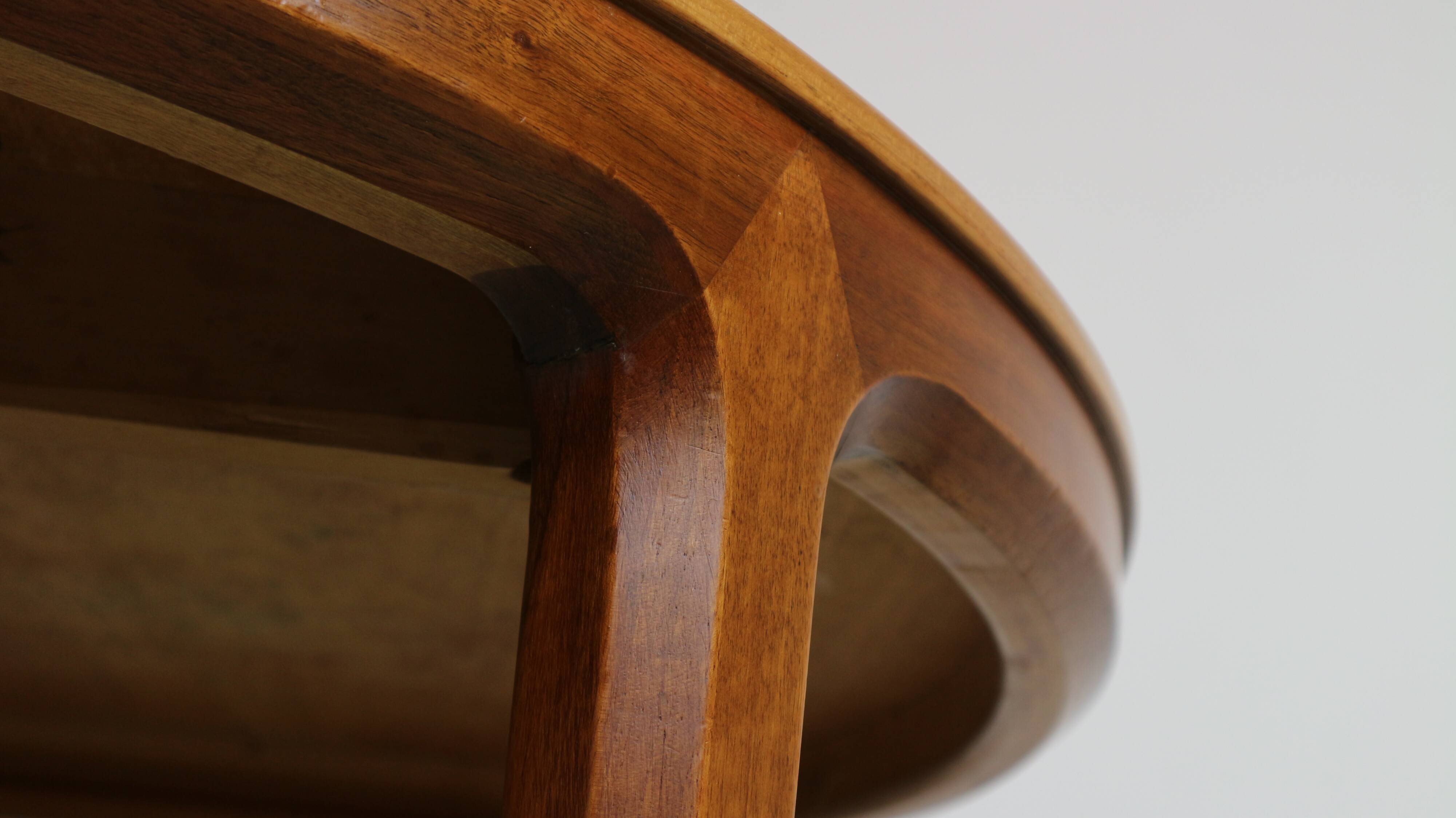 Swedish walnut dining table by B. Fridhagen for Bodafors, 1960s