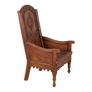 Chaise en chêne à lambris - 19e