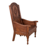 Chaise en chêne à lambris du début du 19e siècle