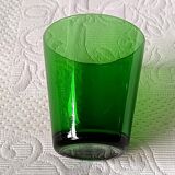 4 glasses 15 cl retro emerald green tempered glass france