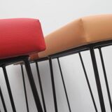 Ensemble de 4 tabourets de barre Wire années 1960