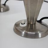 1930s Pair of  Chrome Plated Bauhaus Lamps, Czechoslovakia