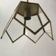 Brass pendant lamp and graphic gilded glass 60s-70s