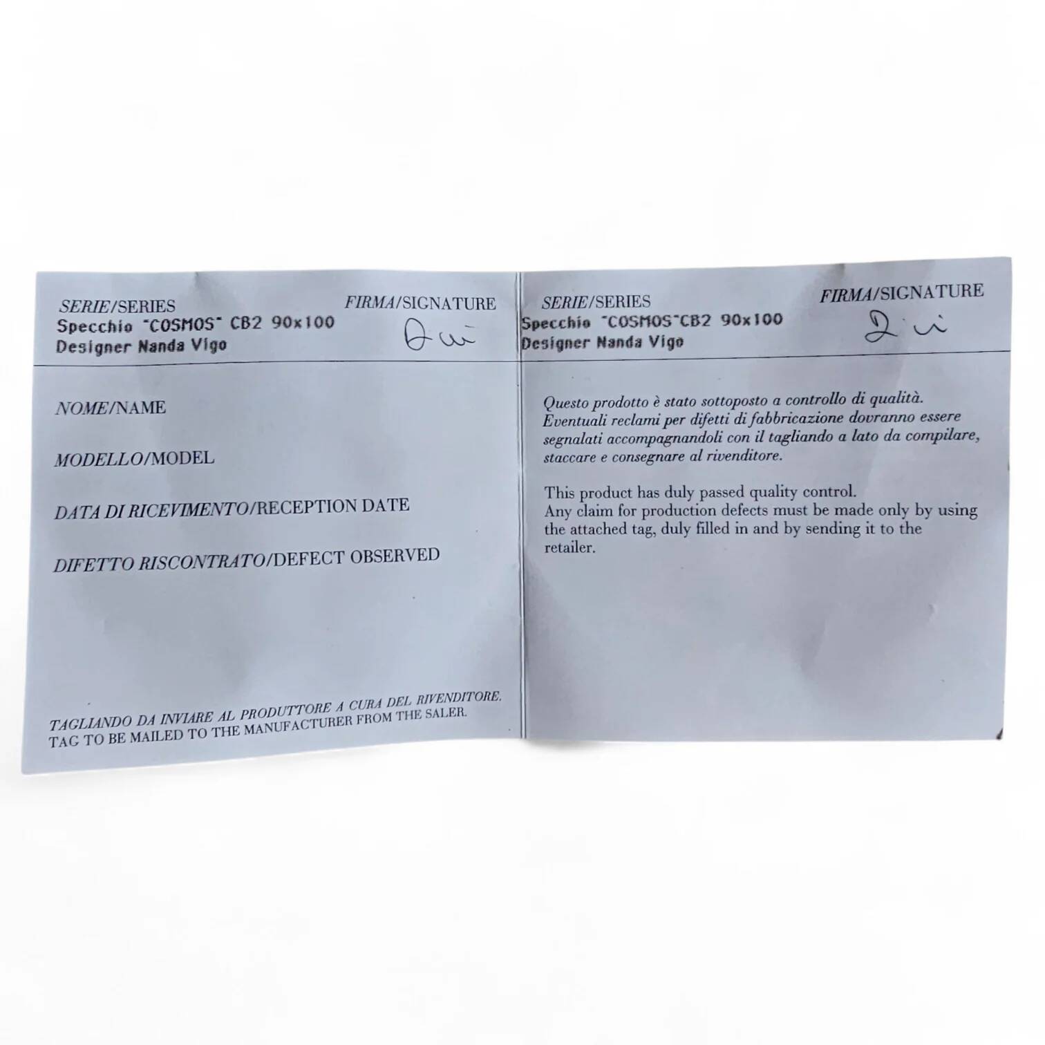 Nanda Vigo / Cosmos mirror / Height 108