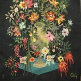Aubusson tapestry with floral decoration Carton de Caly