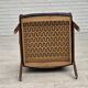 1970s, Danish armchair, black artificial leather, teak wood.