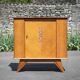 Vintage wooden sideboard, 1-door sideboard with compass feet, storage unit, small chest