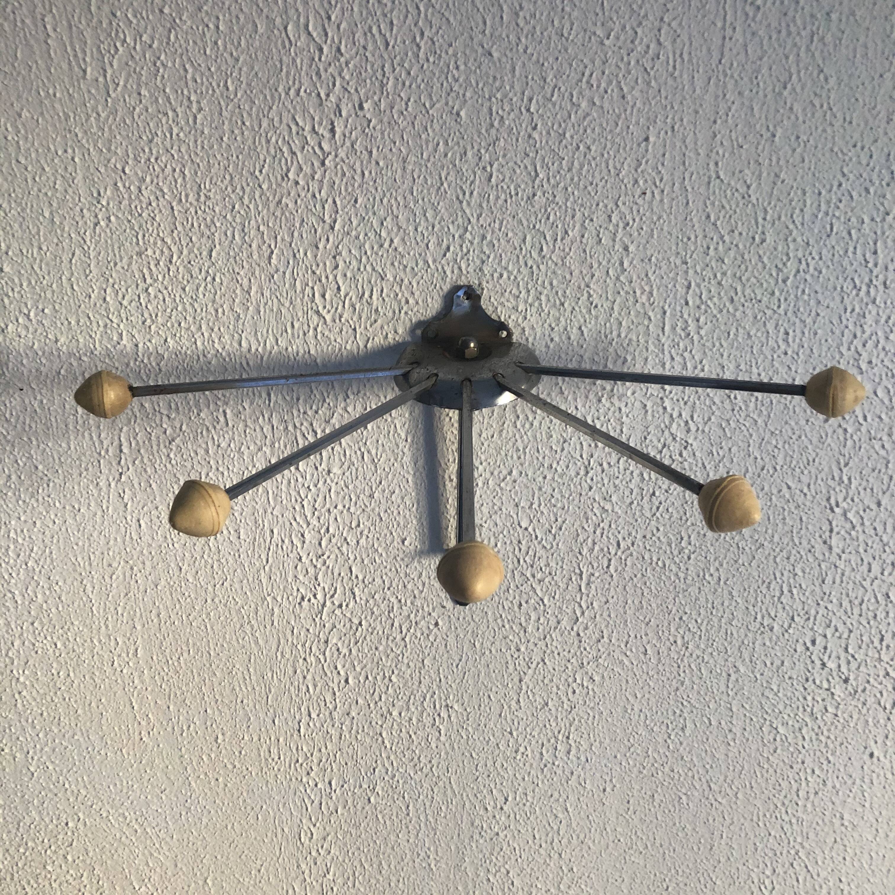 Portemanteau vintage 1960 parapluie torchons Serjac ivoire - 28 cm