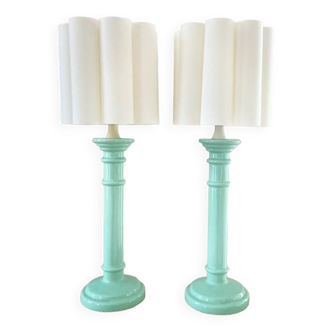 Pair of ceramic lamps