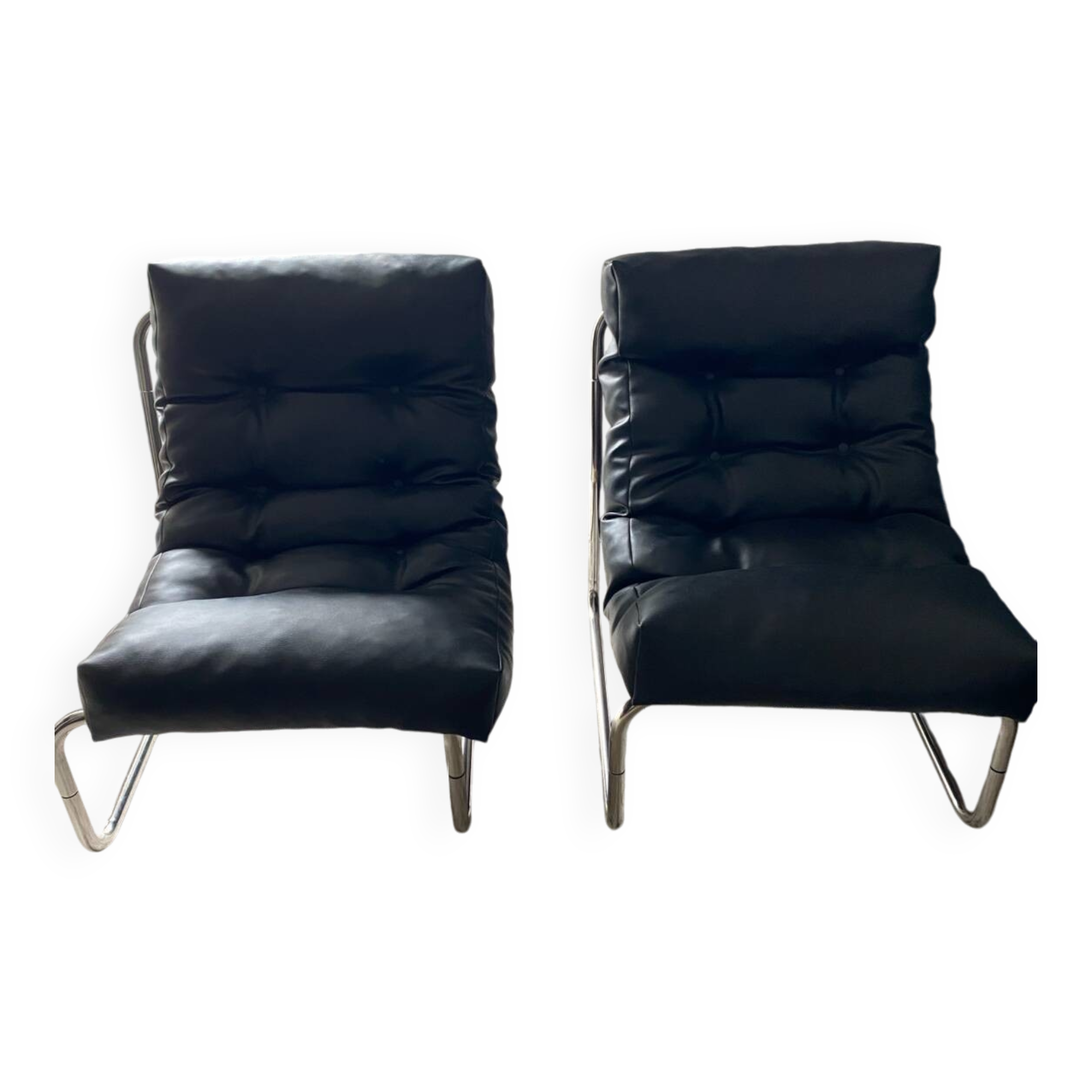 Black chrome retro armchair