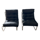 Black chrome retro armchair