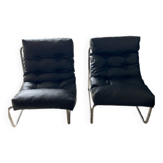 Black chrome retro armchair