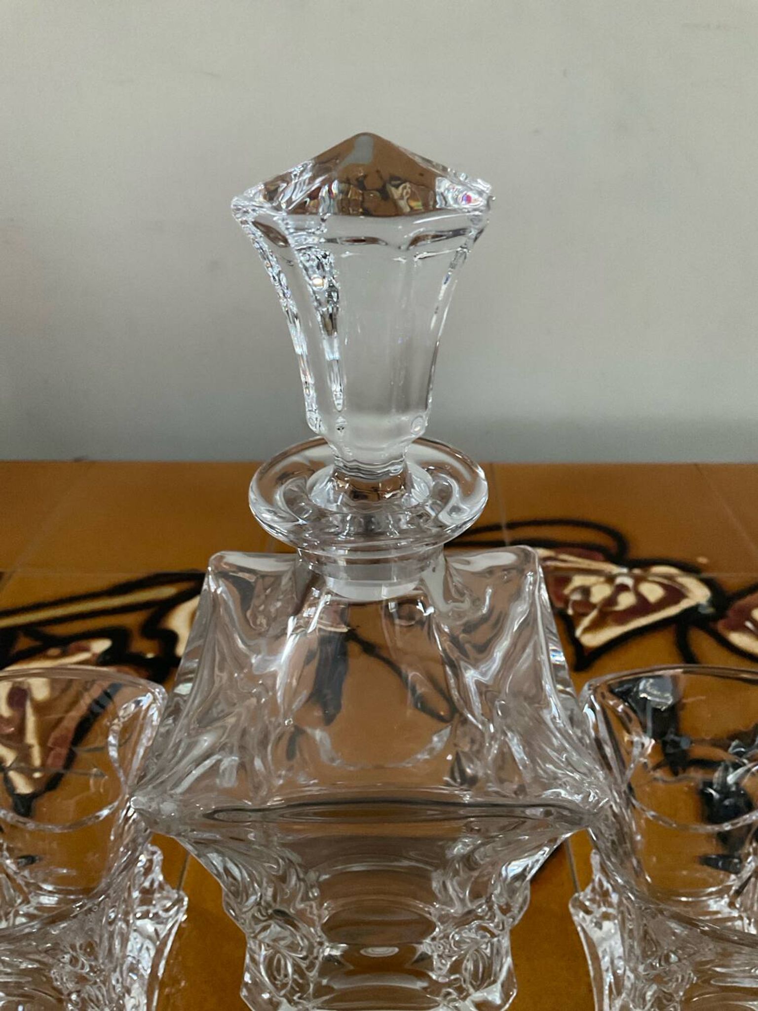 Vintage Bohemian crystal whisky set