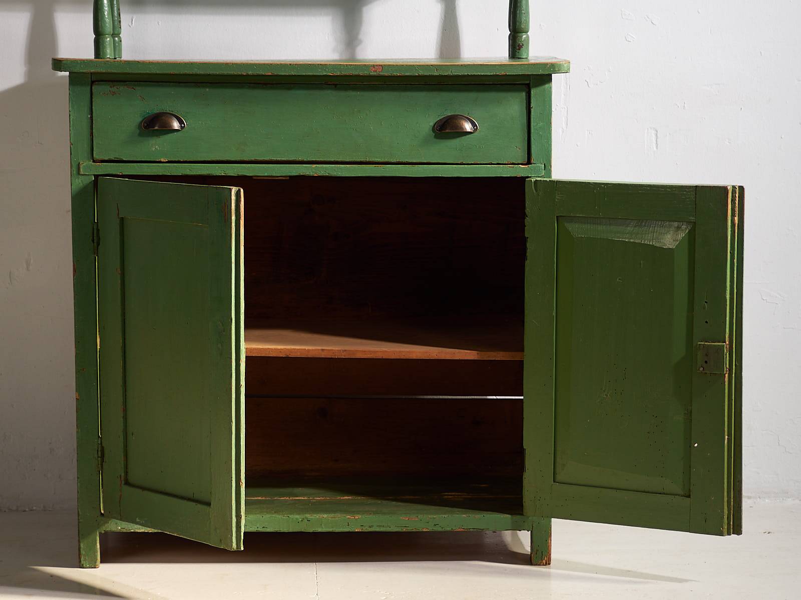 Antique emerald green kitchen cabinet (circa 1920)