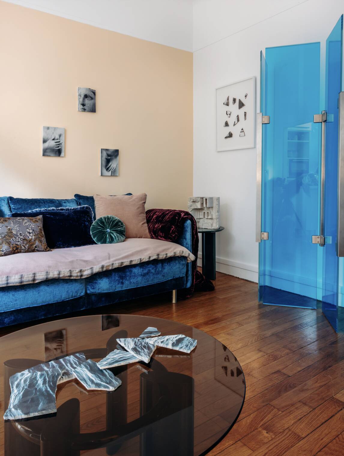 Vintage blue screen – 1970s style – created for Pierre Cardin