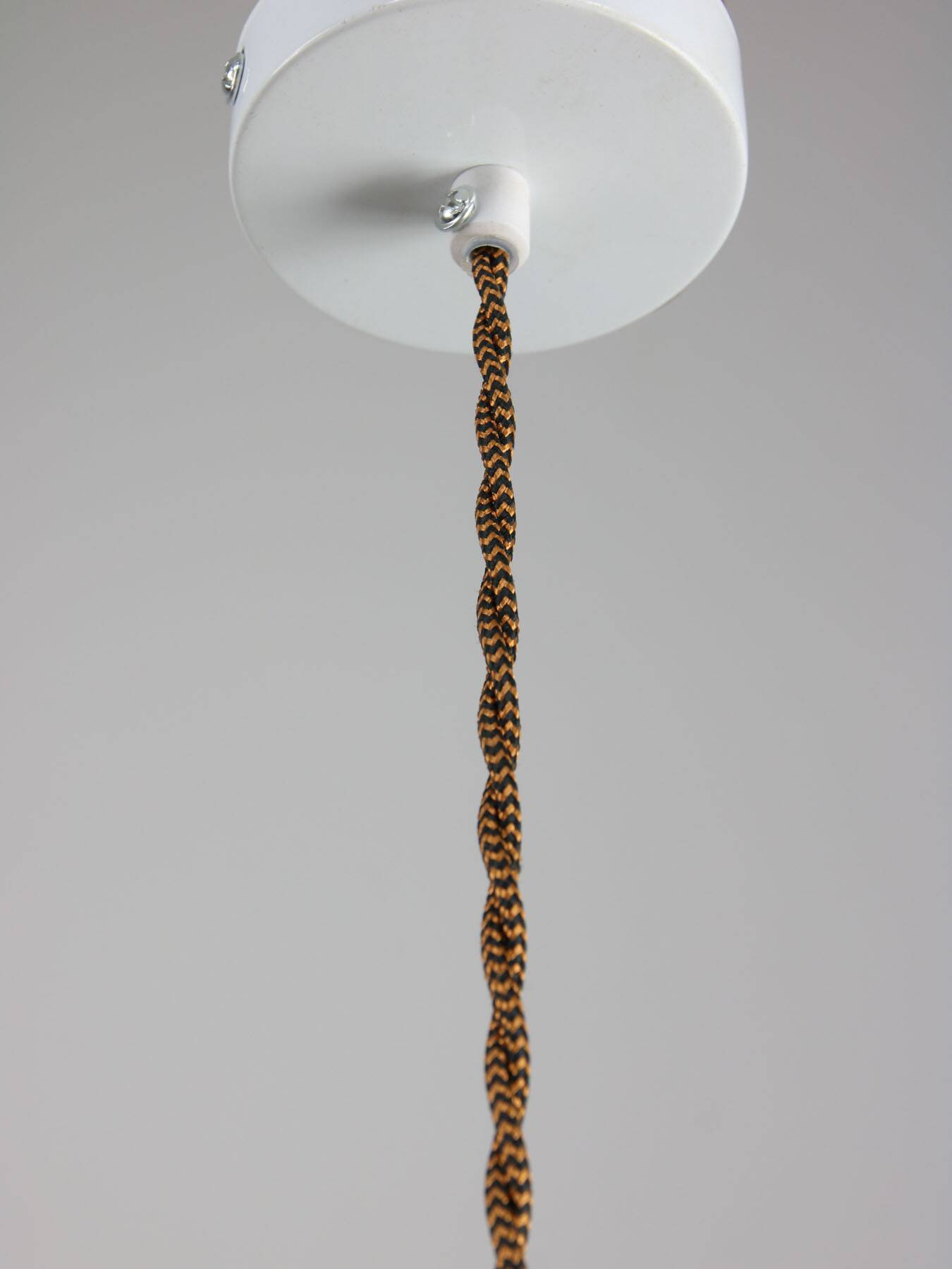 Vintage Opaline & Brass Pendant Lamp