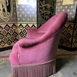 Toad armchair Napoleon III pink velvet