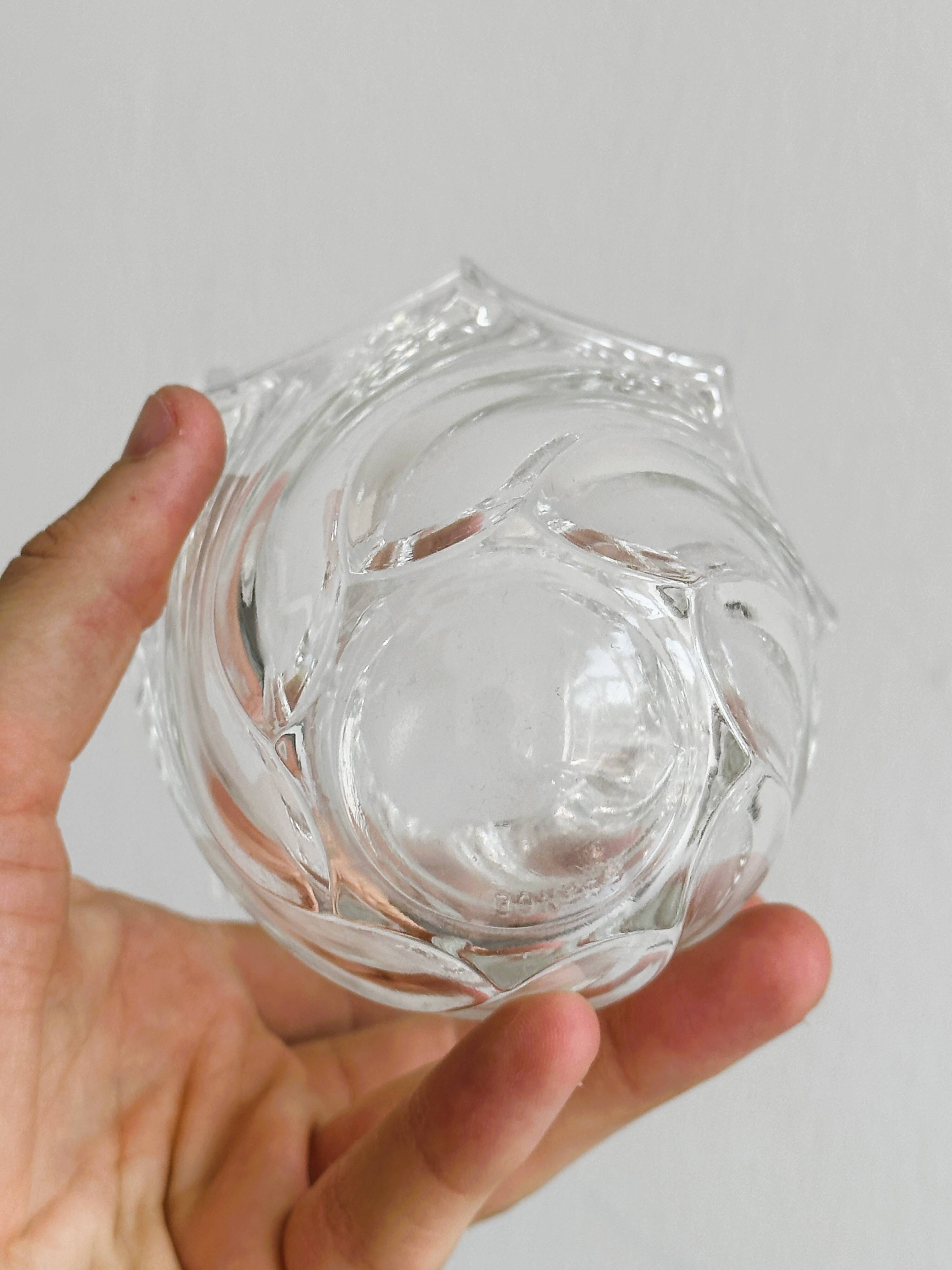 thick twisted glass vase.