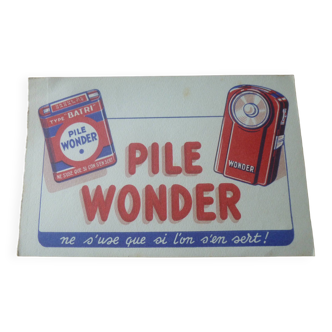 Affiche publicitaire années 50 pile wonder