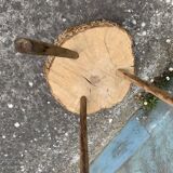 Raw cork oak tripod table