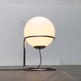 Vintage globe floor lamp in glass and chrome from the space age.