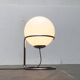 Lampe boule sur pied en verre et chrome Space Age
