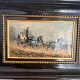 La Calèche émail Sur Cuivre Horace Vernet