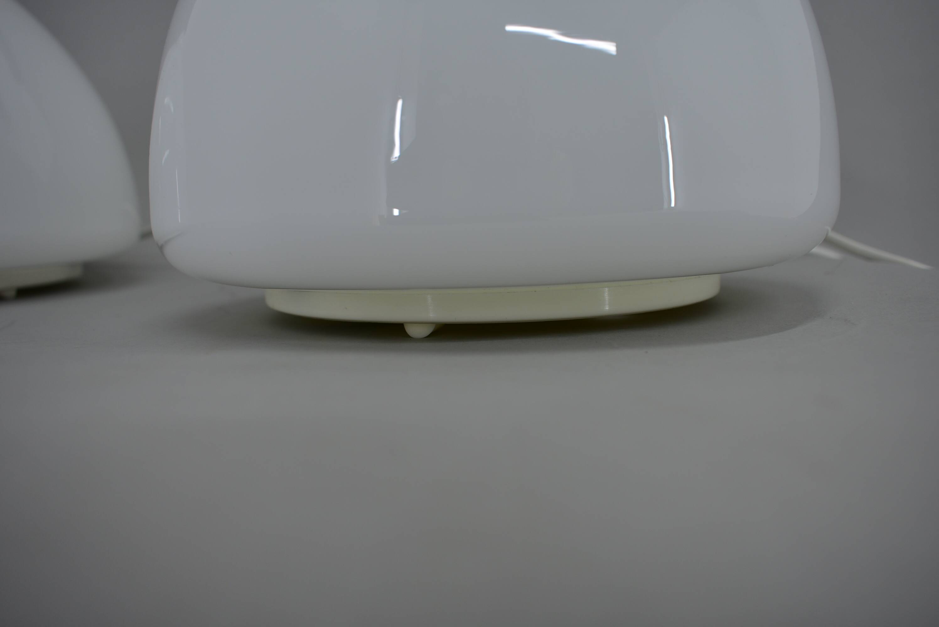 Pair of glass table lamps by Krásno nad Bečvou, 1960s