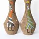 Pair of Fratelli Fanciullacci vases, sgraffito decoration with stylised figures,