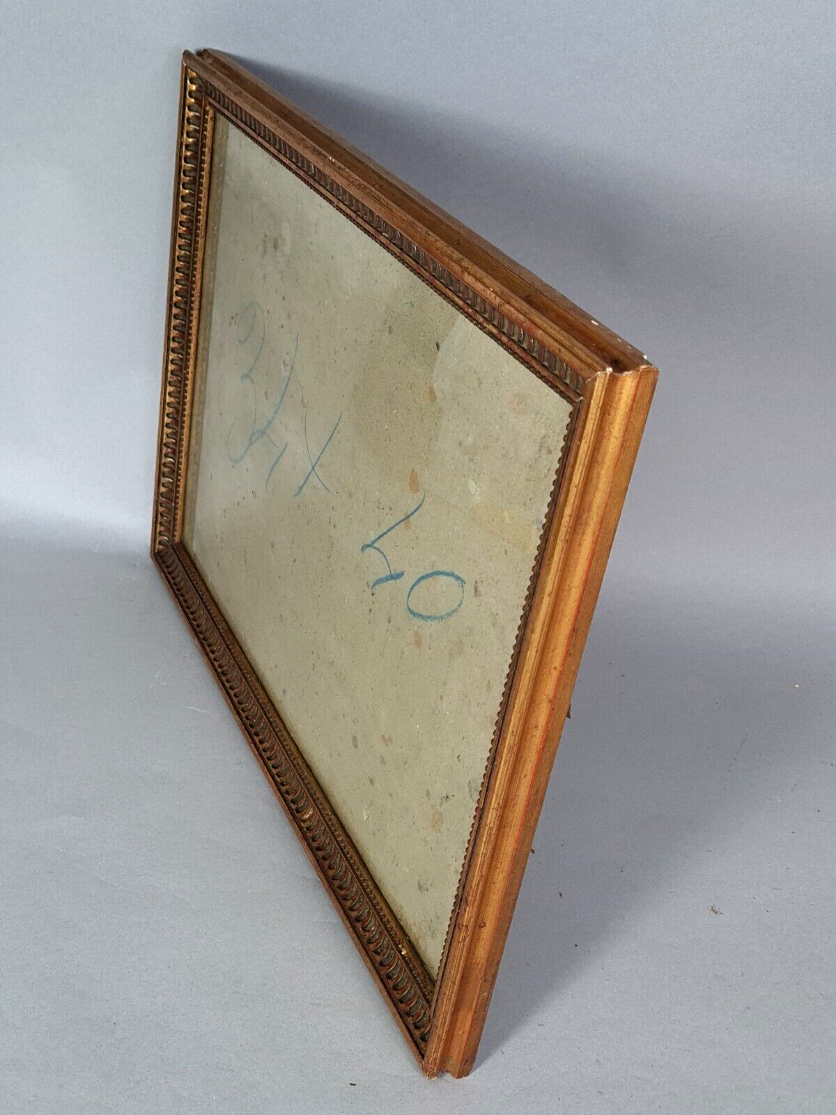 Old frame with channels foliage 39x28 cm wood original gilding stucco +glass SB172
