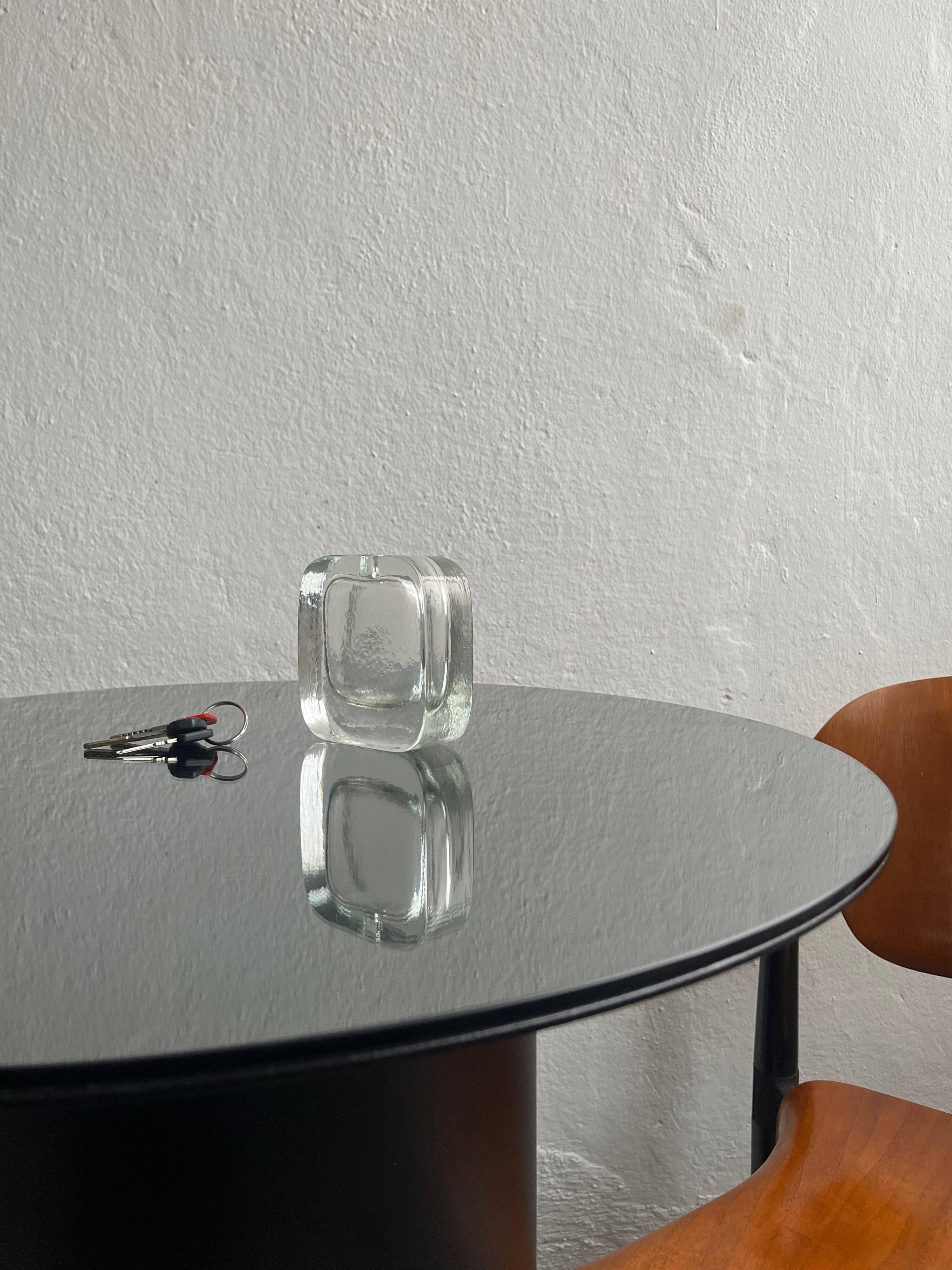 Solifleur Vase in Vintage Design Brutalist Glass 1970s