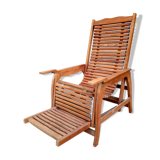 Teak stretchy long chair.