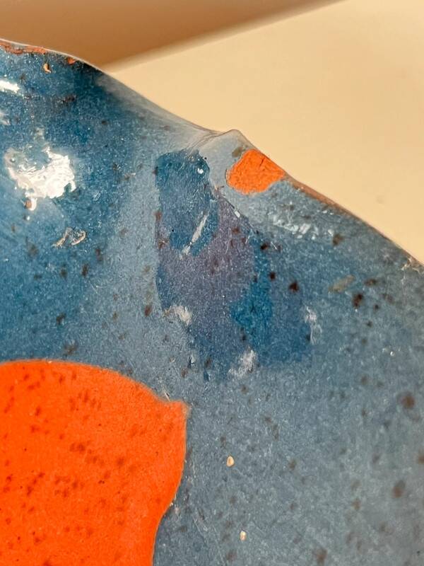 Abstract glazed ceramic fruit bowl / bowl / fruit basket